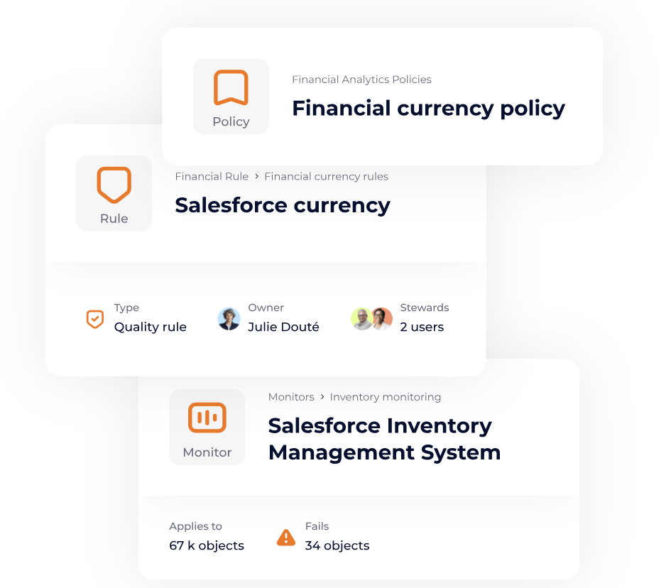 Politiques et règles de qualité des données dans un système de data management.