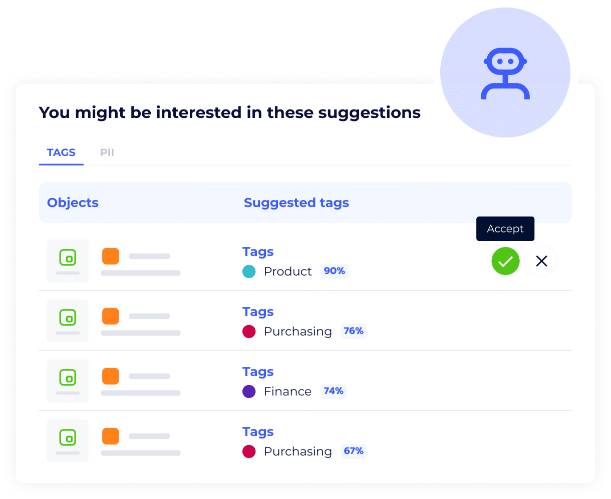 Meet Metabot: Our AI Data Steward: Automate your catalog with Metabot, DataGalaxy’s ultimate automated suggestion assistant Logo