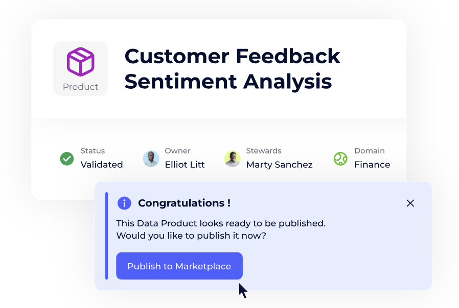 Exemple de produit de données utilisé pour le suivi de la gouvernance de la valeur