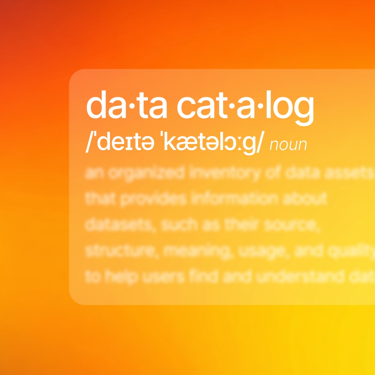 data catalog