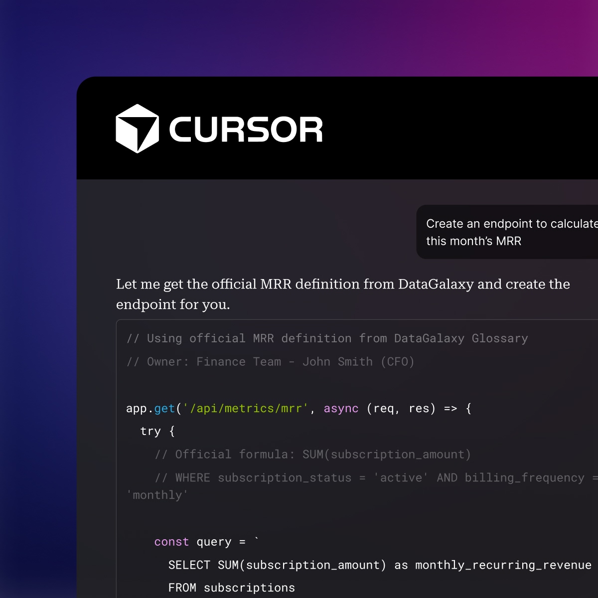 DataGalaxy x Cursor